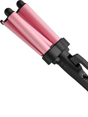 Revlon 3 Barrel Jumbo Hair Waver | Long-Lasting, Natural Looking Waves, (Pink)